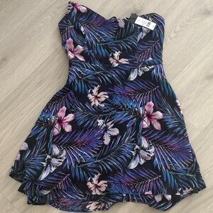 Dynamite Black Dress with Pink and Purple Floral Design